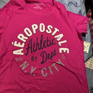 Aeropostale Fuchsia Athletic Graphic Tee